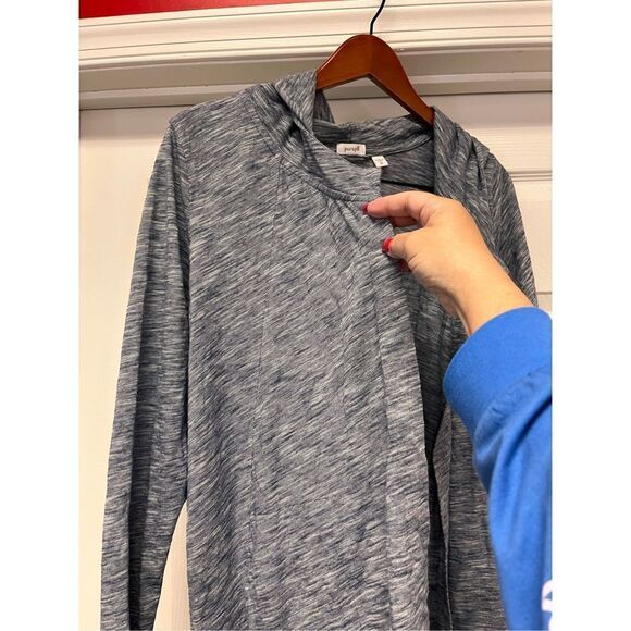 Pure Jill J. Jill Open Front Blue Space Dyed Hoodie sz M EUC - Picture 2 of 6